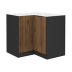 Dulap de colt inferior MENZO 90x90 DN 2F BB, nuc okapi/negru