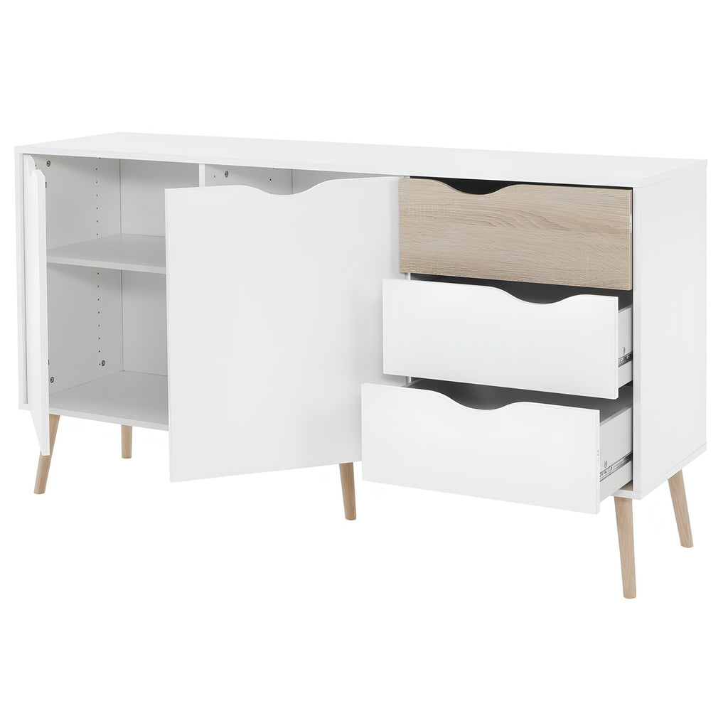 Comoda OSLO, stejar sonoma / alb