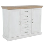 Comoda ROYAL K2D, 2 usi cu 5 sertare, pin nordic/stejar salbatic