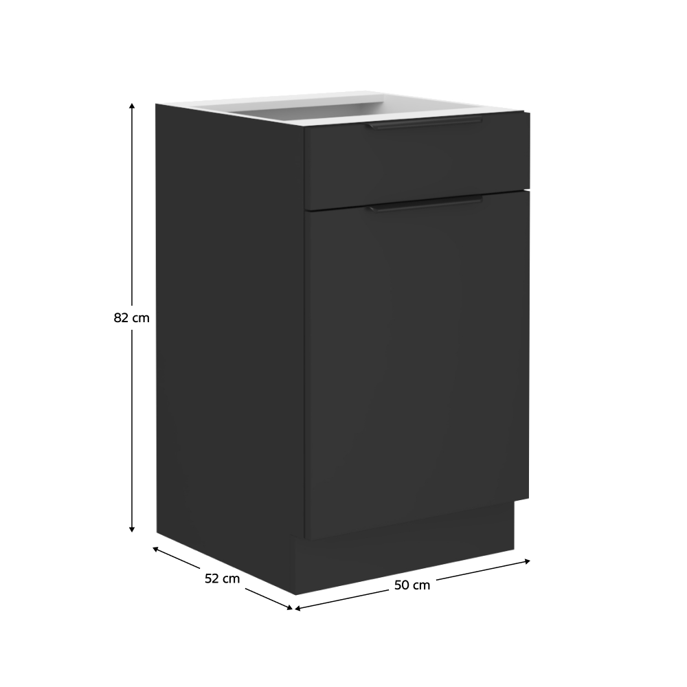 Dulap bucatarie modular SIBER 50 D 1F 1S BB, vedere 3