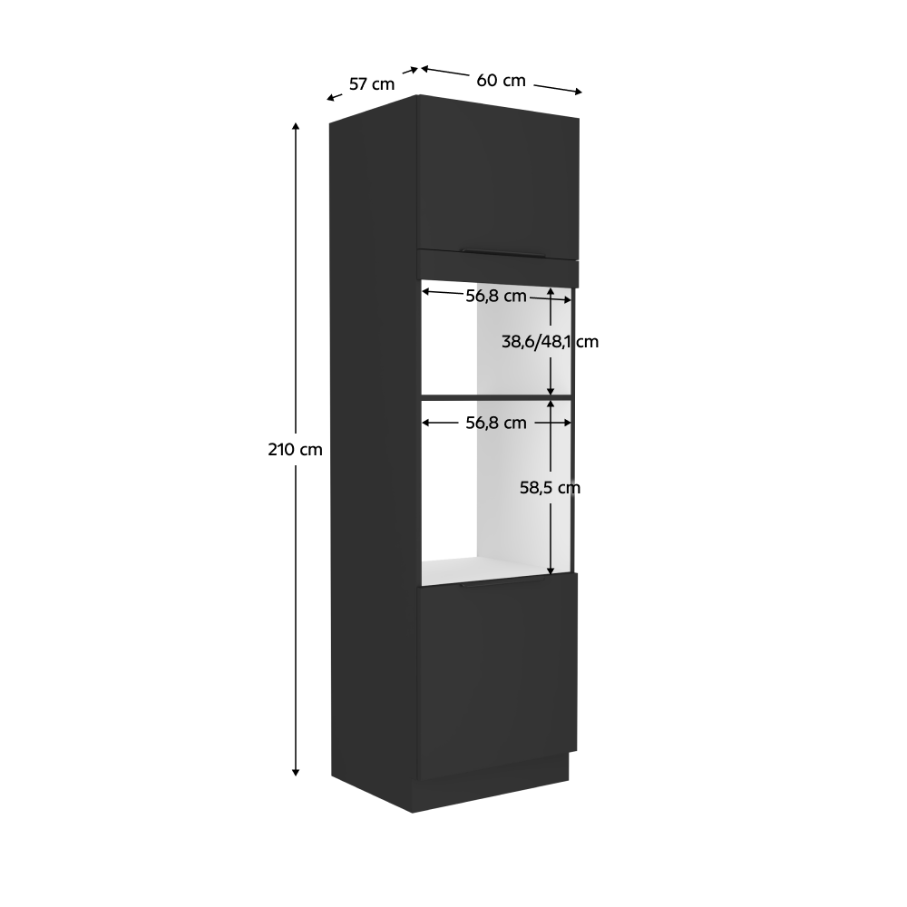 Dulap inalt pentru cuptor si cuptor cu microunde, LULA 60 DPM-210 2F