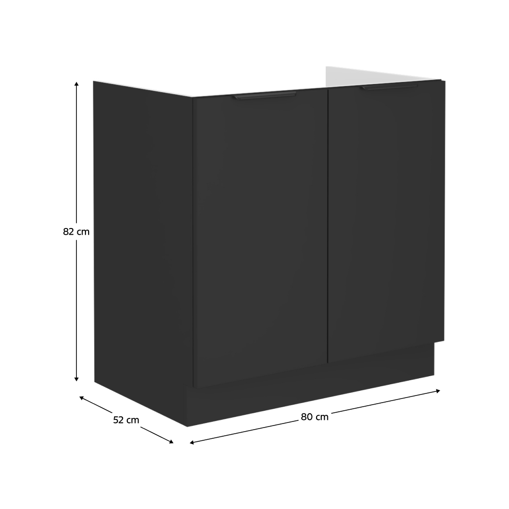 Dulap bucatarie modular SIBER 80 ZL 2F BB, vedere 3