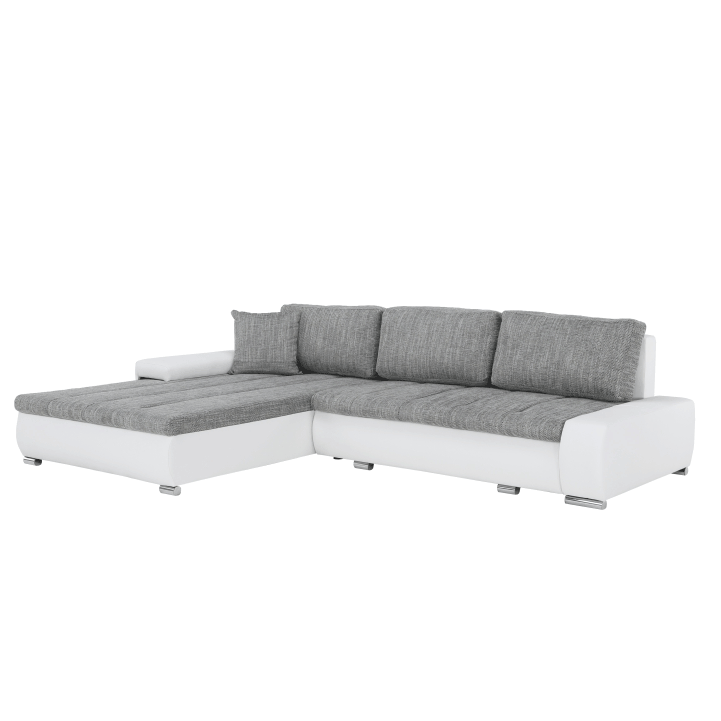Coltar TONIKS, piele ecologica/alb/material gri melir