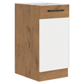 Cabinet inferior VEGA D40 1F BB, alb extra lucios HG/stejar Lancelot