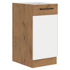 Cabinet inferior VEGA D40 1F BB, alb extra lucios HG/stejar Lancelot