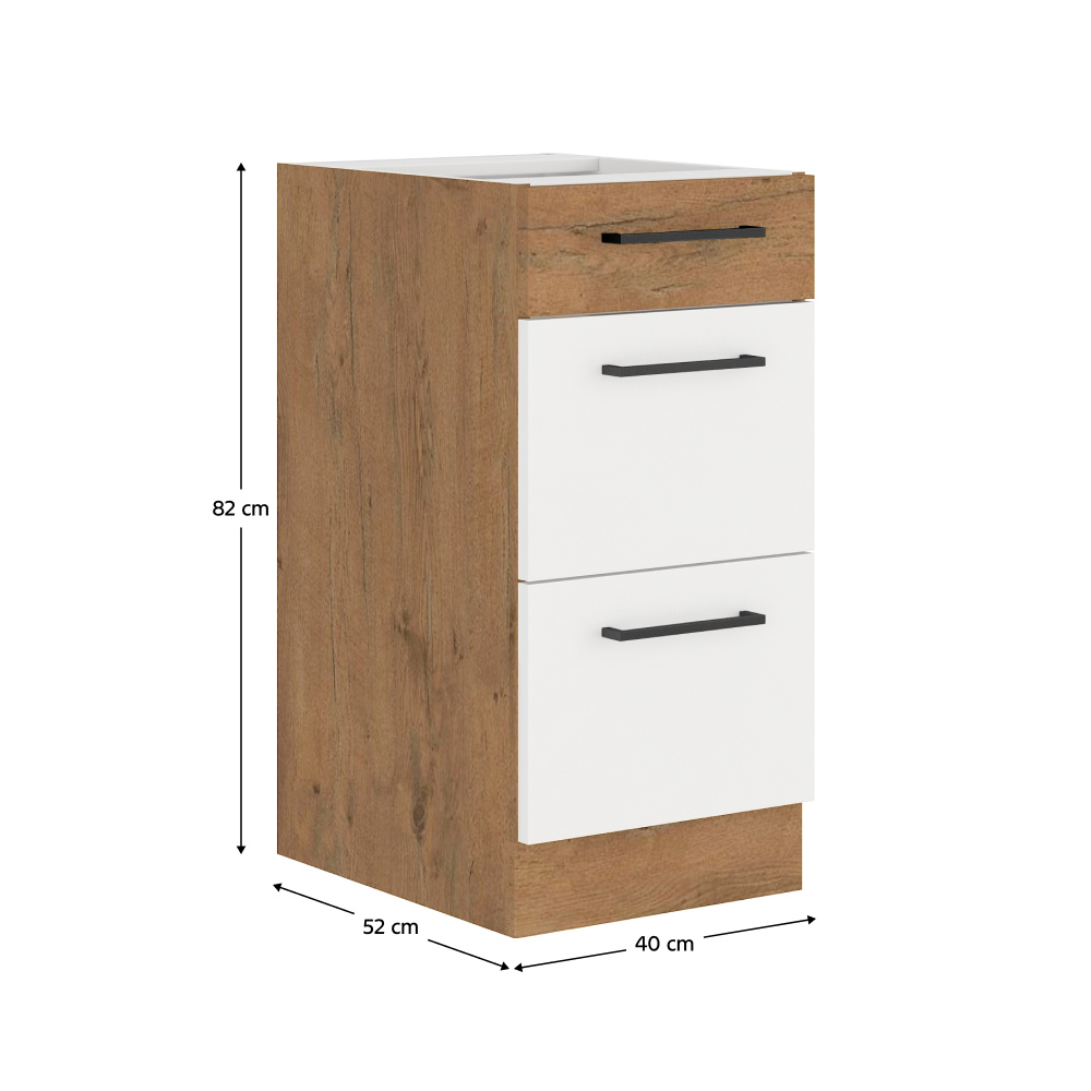 Dulap bucatarie modular VEGA D40 3S BB, vedere 3