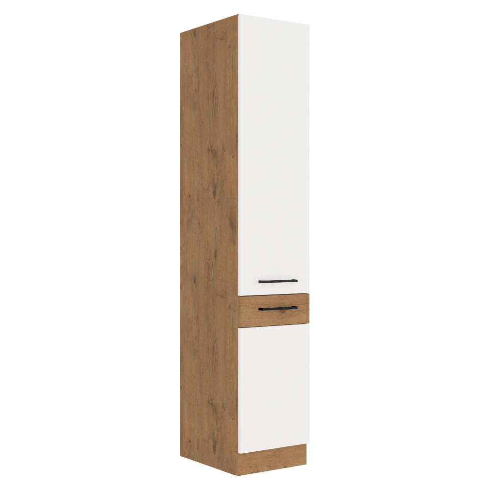 Dulap inalt VEGA 40 DK-210 2F, stejar Lancelot/alb extra lucios HG
