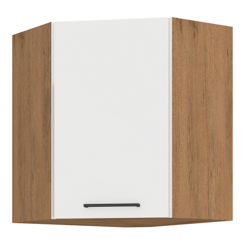 Cabinet superior de colt VEGA 58x58 GN-72 1F, alb extra lucios HG/stejar Lancelot