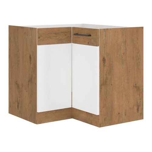 Cabinet inferior VEGA DN 1F BB, alb extra lucios HG/stejar Lancelot