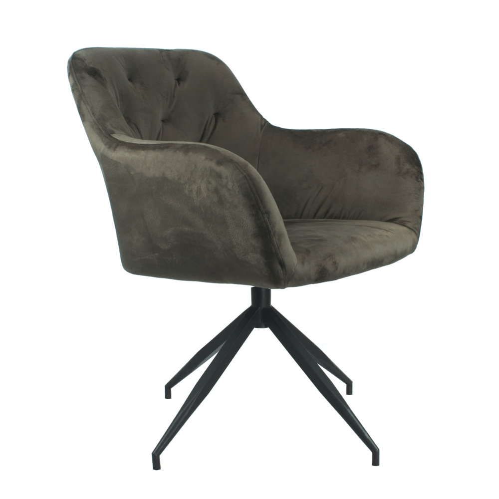 Scaun pivotant VELEZA NEW, tesatura de catifea maro/negru