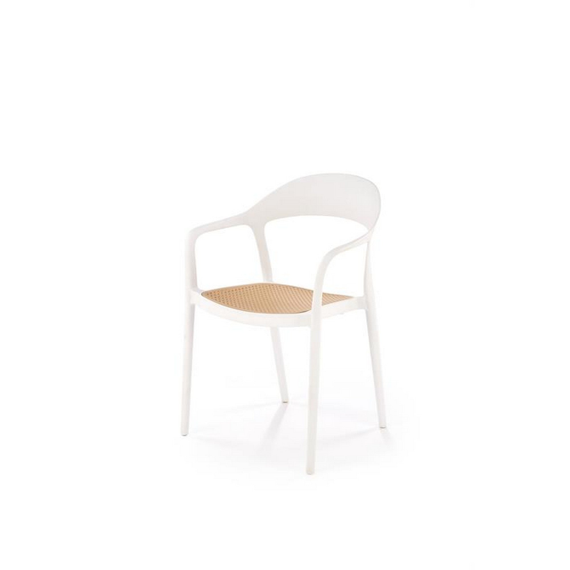 Scaun gradina K530, alb/stejar