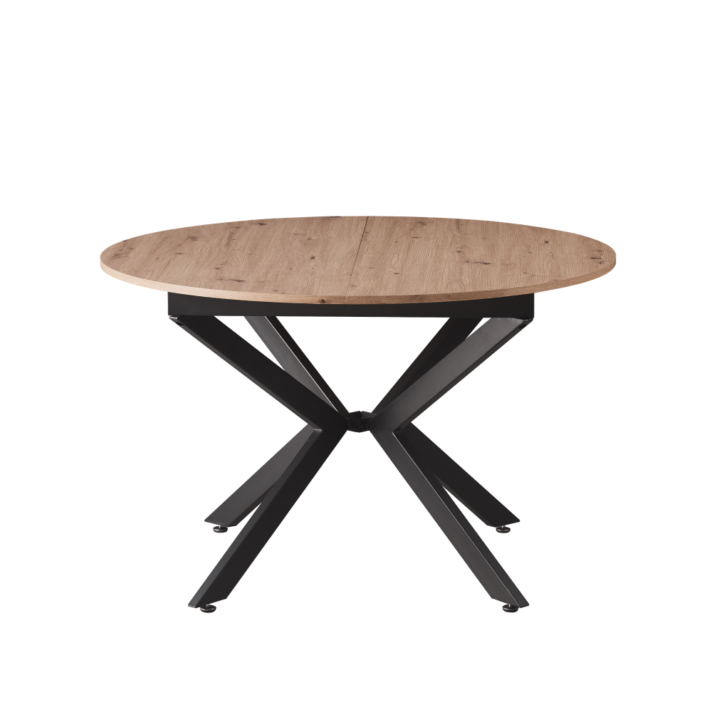 Masa dining ABERO, stejar artisan / negru