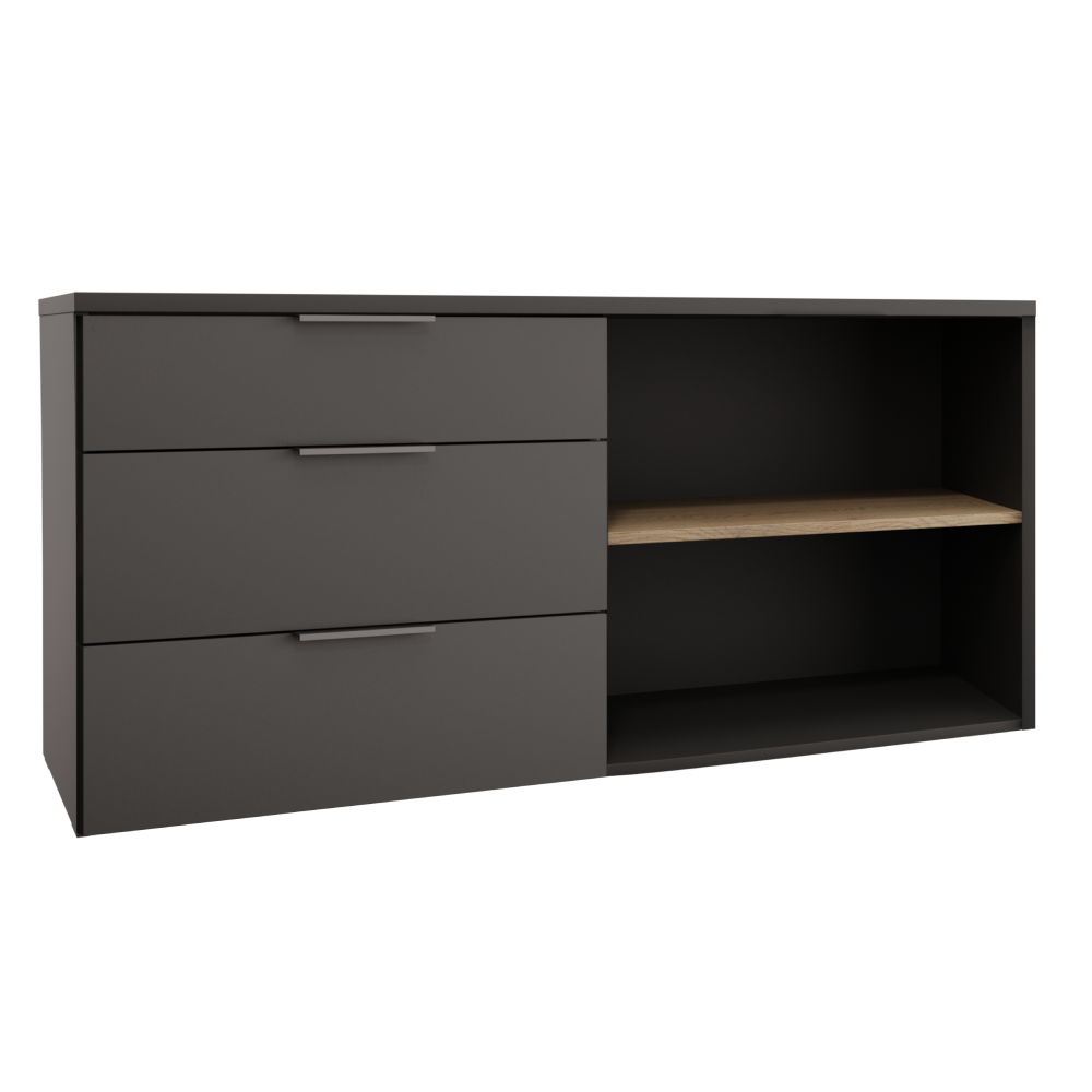 Comoda ADAPO ADP05, antracit/stejar cremona