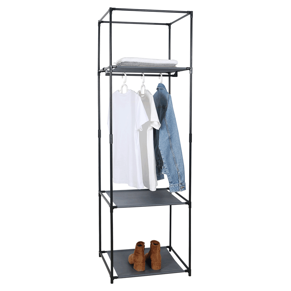 Dulap ALBUS, metal/tesatura, negru