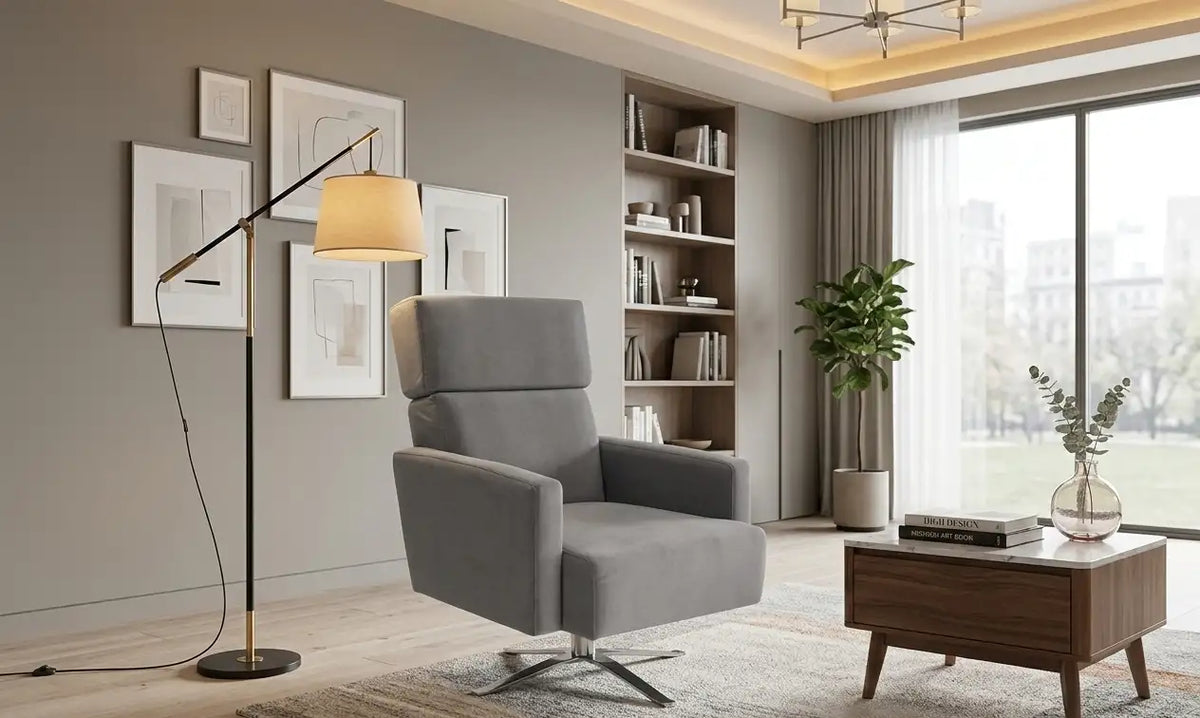 Canapea 3 locuri, cu recliner electric si 1 fotoliu rotativ ,Alex – Maxinova (imaginea 2)