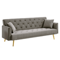 Canapea extensibila ALISIA, gri-maroniu Taupe/gold crom-auriu