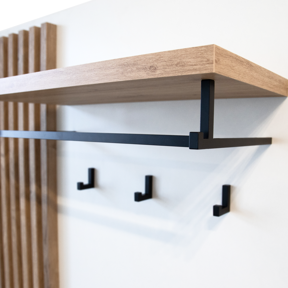 Mobilier hol ALIVA, alb lucios / stejar artisan