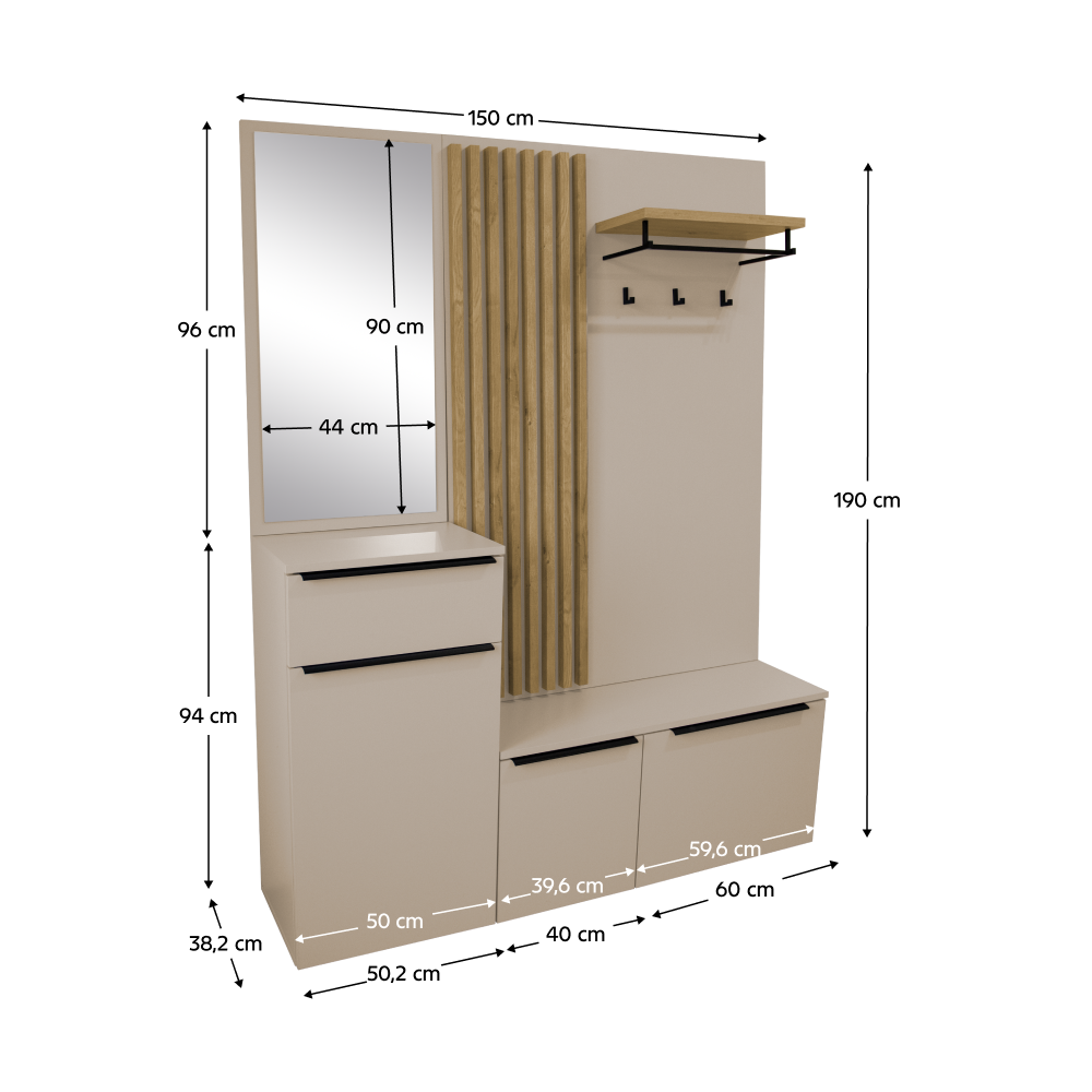 Mobilier de hol ALIVA V1, vedere 3