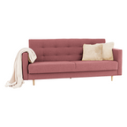 Canapea, tapitata cu 3-locuri, material textil roz invechit, AMEDIA