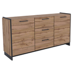 Comoda AMONI 2D3S, stejar wotan/negru