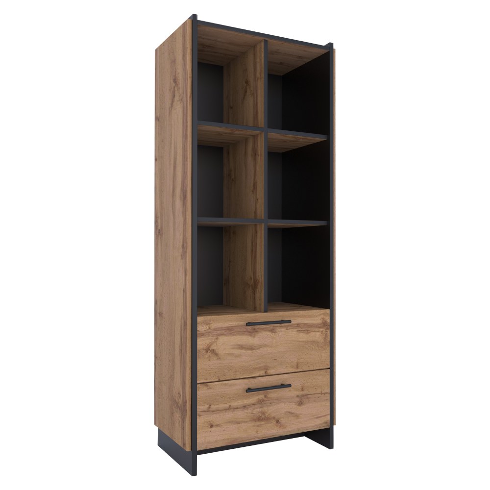 Raft deschis AMONI 2S, stejar wotan/negru