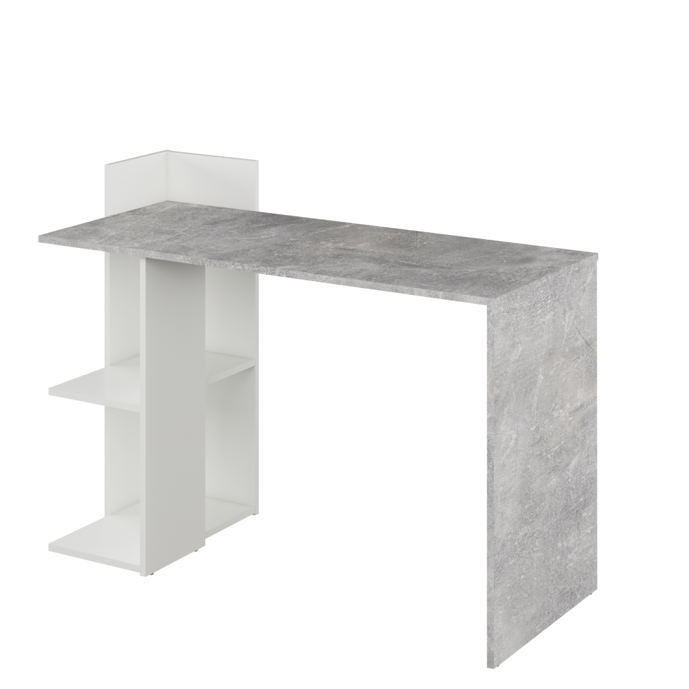 Birou PC ANDREO, beton / alb