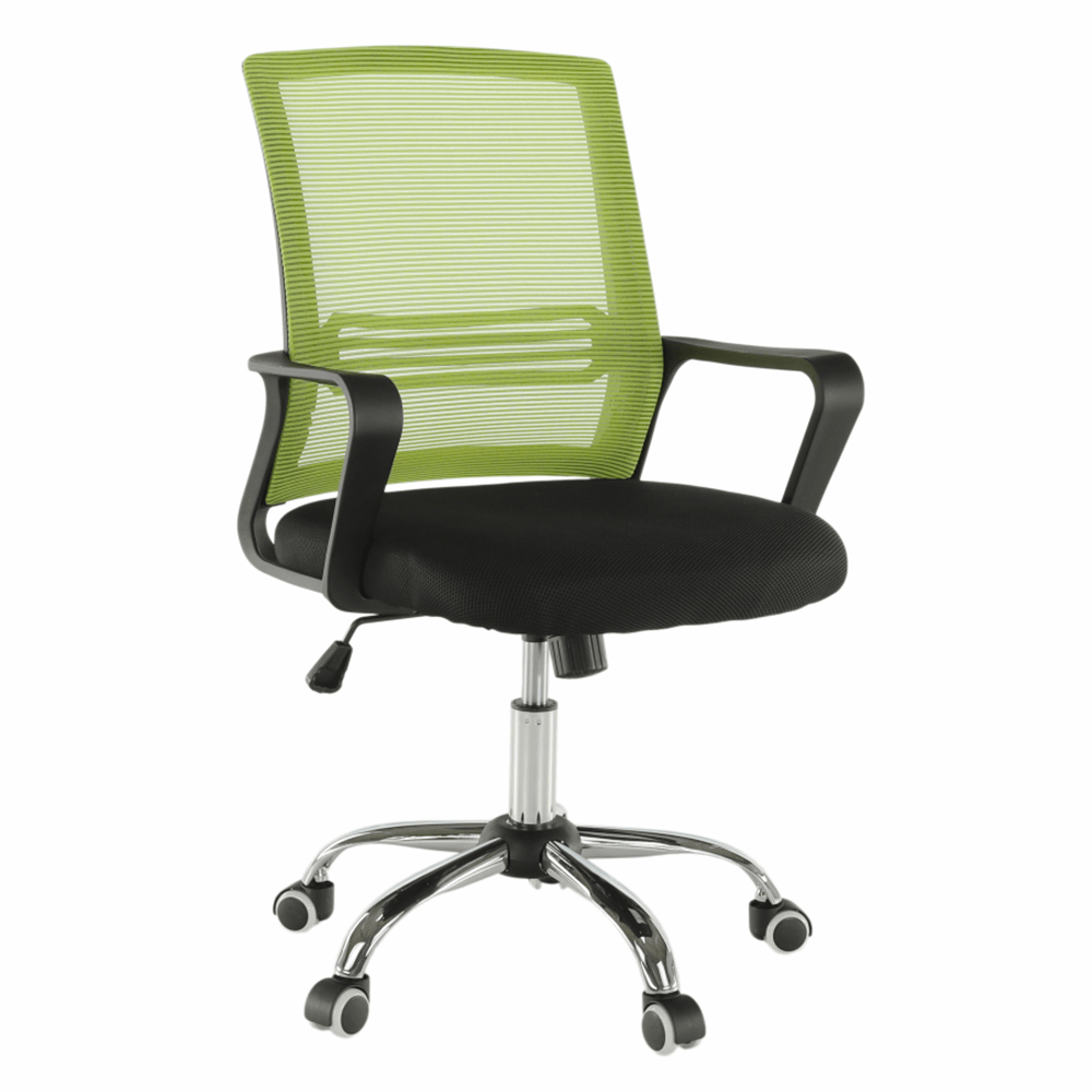 Scaun de birou APOLO, plasa verde/tesatura neagra