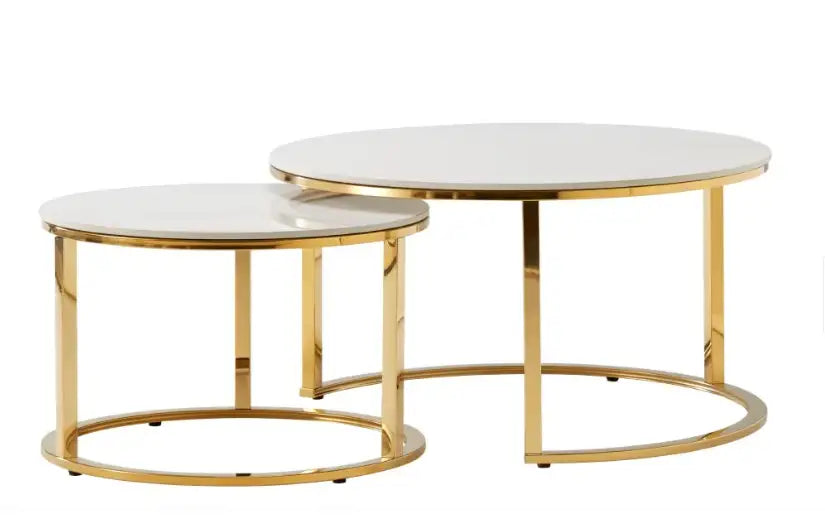 Set masute de cafea cu 2 piese Ara, gold – Maxinova (imaginea 2)