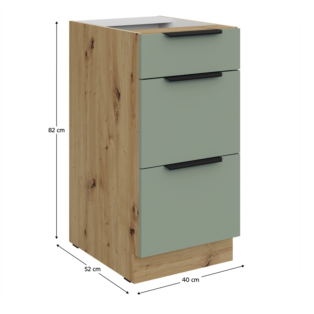 Dulap bucatarie modular ARSANY 40 D 3S BB, vedere 3