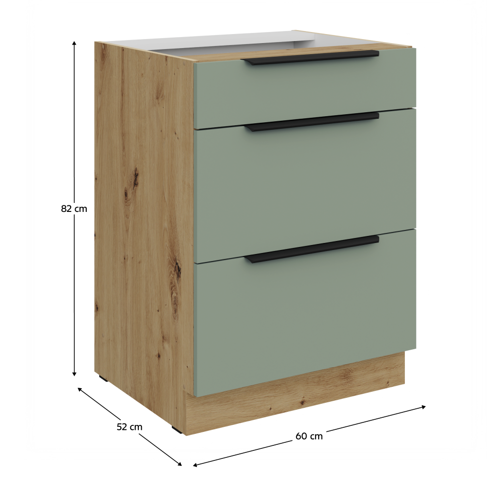 Dulap bucatarie modular ARSANY 60 D 3S BB, vedere 3