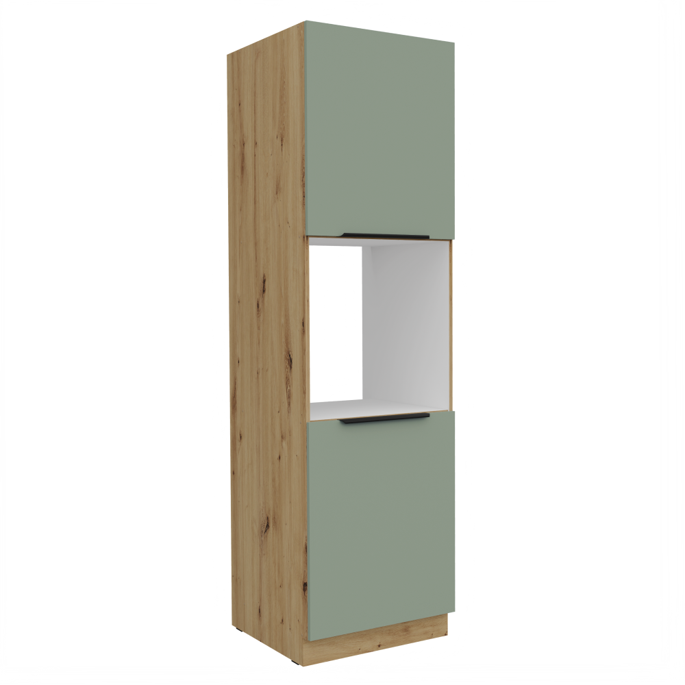 Dulap inalt pentru cuptor incorporabil ARSANY 60 DP-210 2F, aquamarine/stejar artisan
