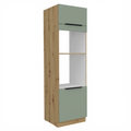 Dulap inalt pentru cuptor si cuptor cu microunde ARSANY 60 DPM-210 2F, aquamarine/stejar artisan