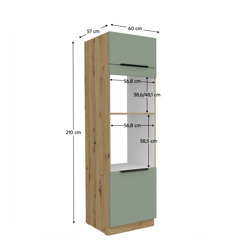 Dulap bucatarie modular ARSANY 60 DPM-210 2F, vedere 3