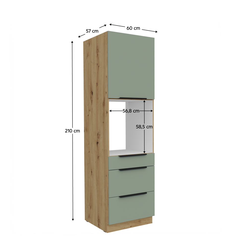 Dulap bucatarie modular ARSANY 60 DPS-210 3S1F, vedere 3