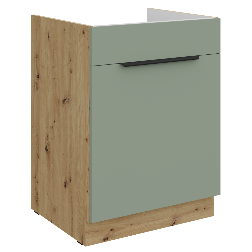 Dulap pentru chiuveta ARSANY 60 ZL 1S BB, aquamarine/stejar artisan