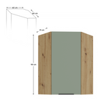 Dulap de colt superior ARSANY 60x60 GN-90 1F, aquamarine/stejar artisan