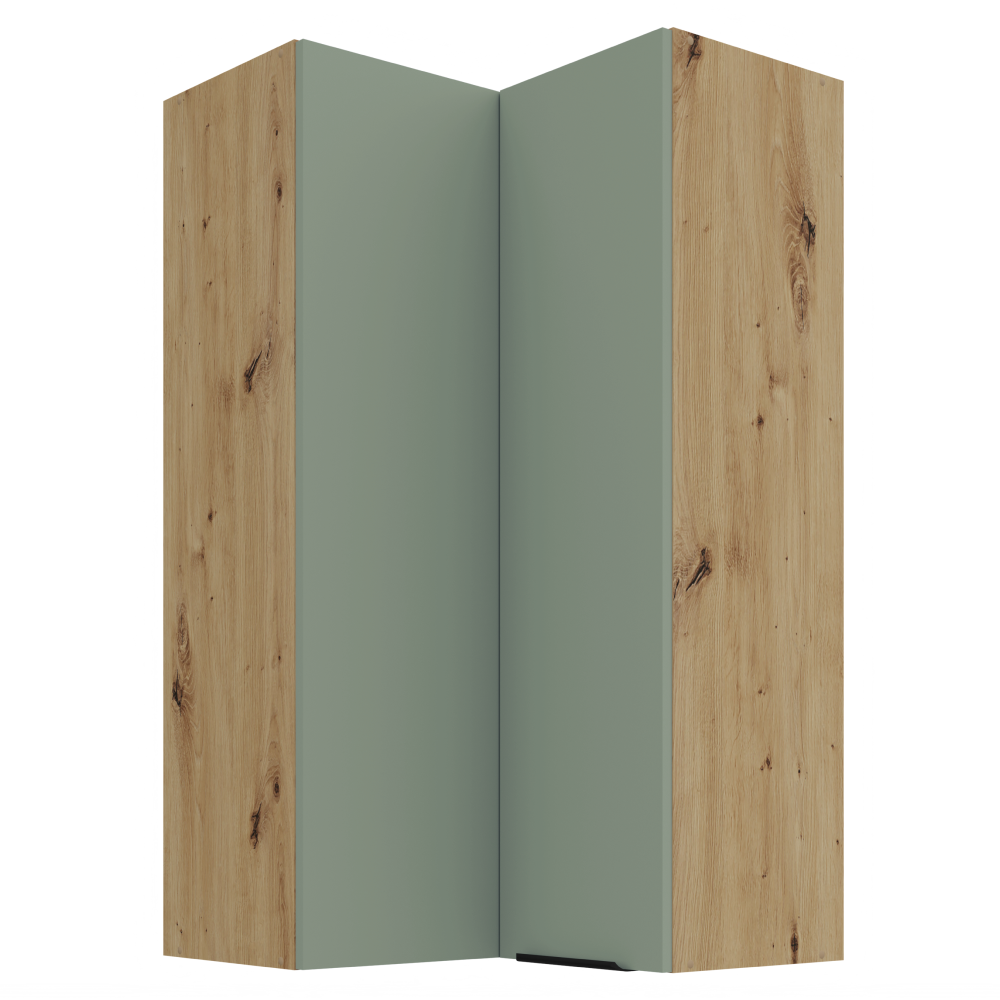 Dulap de colt superior ARSANY 60x60 GN-108 2F, aquamarine/stejar artisan