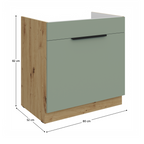 Dulap pentru chiuveta ARSANY 80 ZL 1S BB, aquamarine/stejar artisan