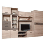 Ansamblu living ASSOR, stejar san marino/latte extra lucios HG