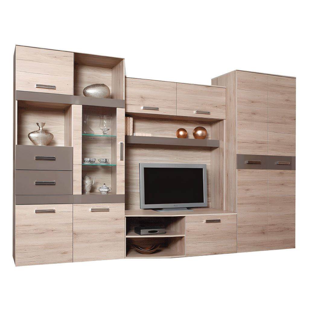 Ansamblu living ASSOR, stejar san / lucios