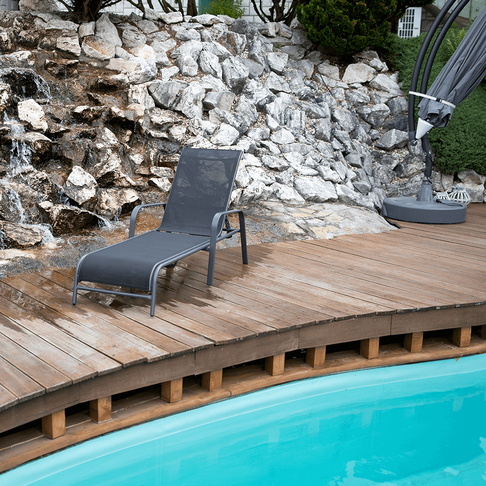 Scaun de gradina ATREO, negru / gri