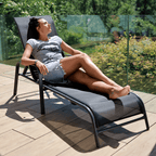 Scaun de gradina ATREO, negru / gri