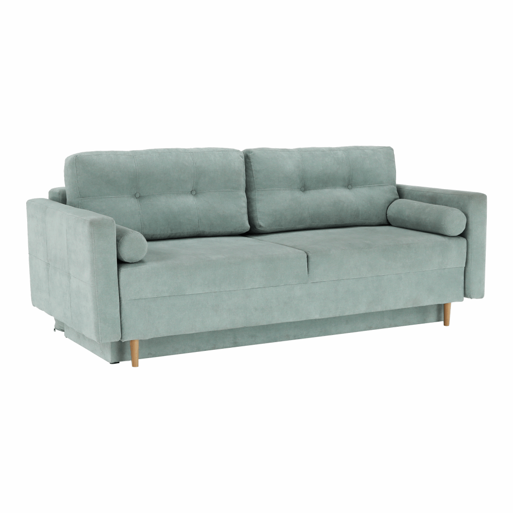 Canapea extensibila AURELIA, verde menta textil Queens