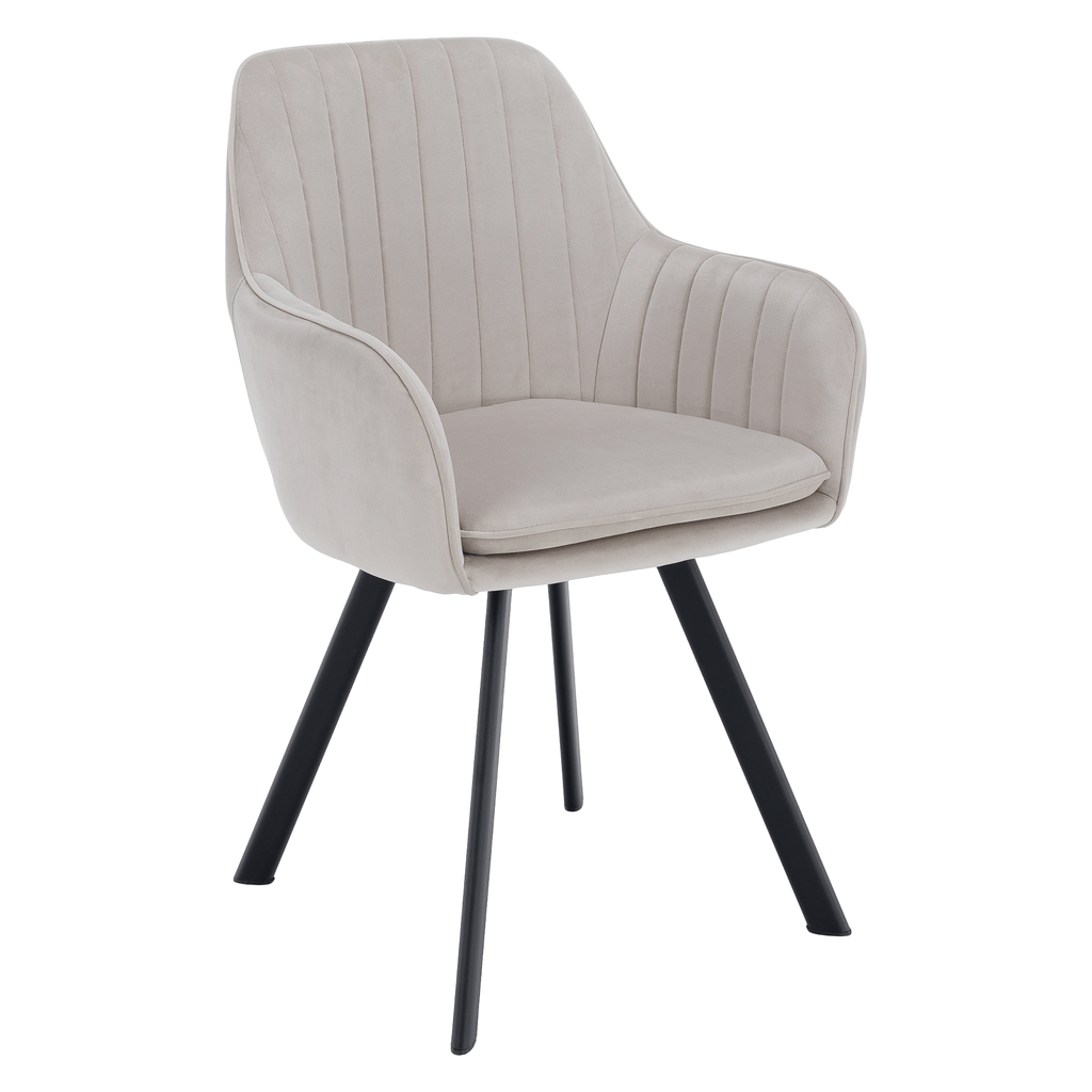 Scaun de design AURIL, bej-gri, tesatura Velvet