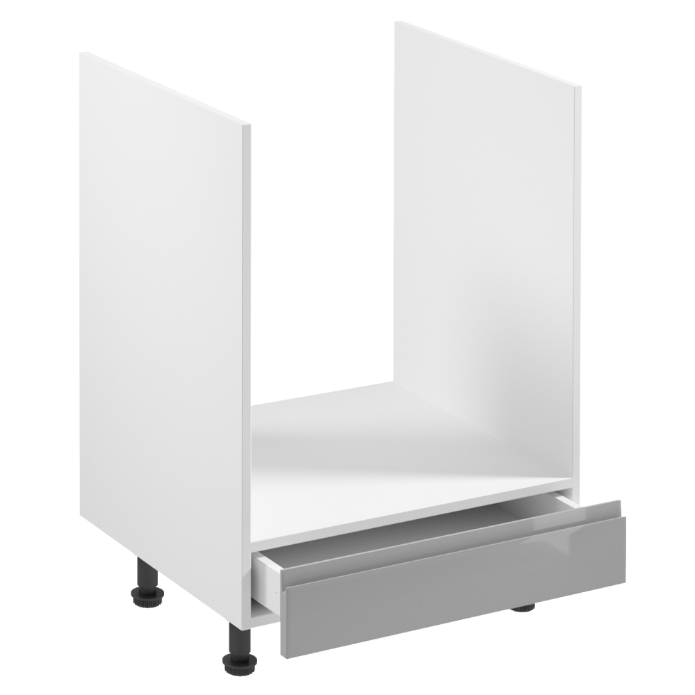 Dulap pentru aparate electrocasnice, alb/gri extra lucios, AURORA D60ZK