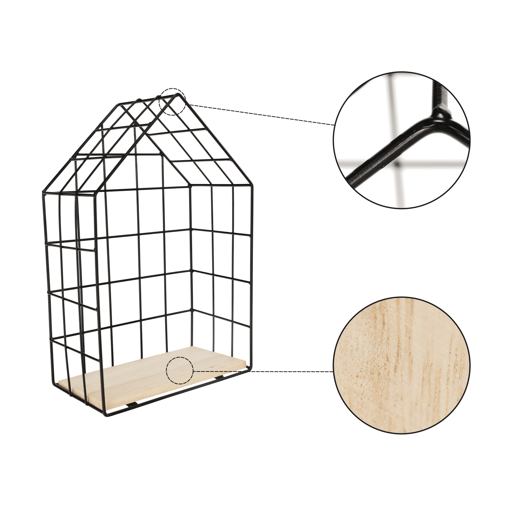 Raft AZURI, natural / negru
