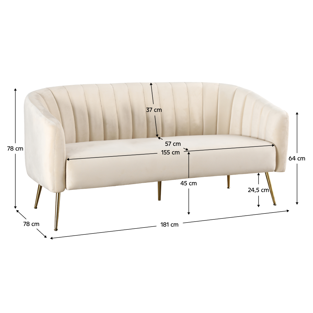 Canapea de design cu 3 locuri, BAGY