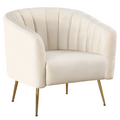 Fotoliu de design BAGY, tesatura Velvet bej/gold crom-auriu