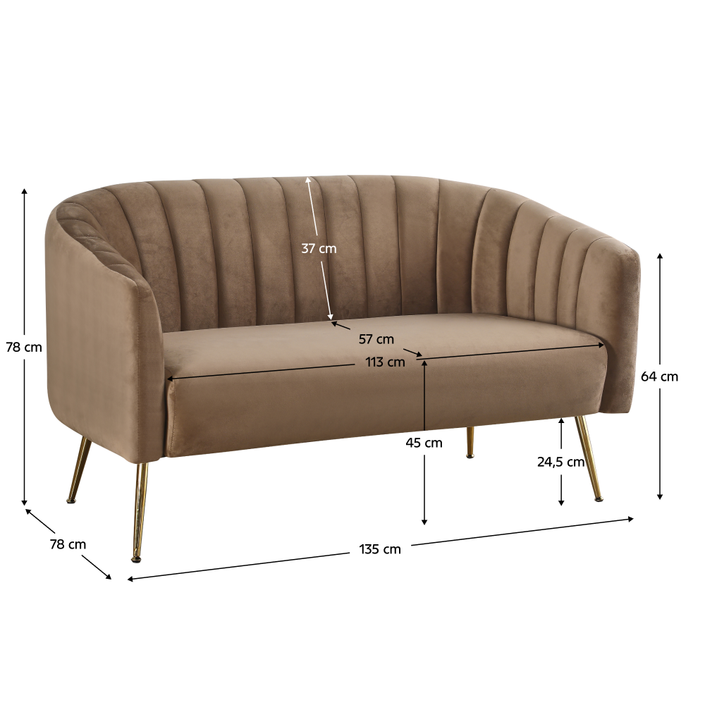 Canapea de design cu 2 locuri, BAGY
