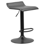 Scaun de bar BAILI, piele ecologica neagra